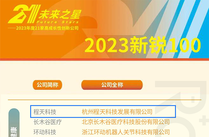 程天科技入選2023《中國(guó)企業(yè)家》新銳100醫(yī)療器械/健康企業(yè)榜單！